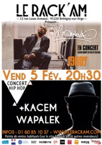 Kacem Wapalek + JP Manova en concert. Le vendredi 5 février 2016 à Brétigny-sur-Orge. Essonne.  20H30